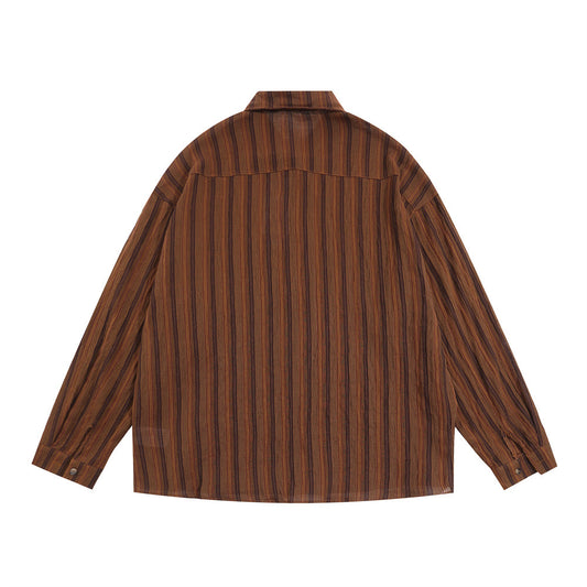 Japanese Leisure Shirt Outside Lapel Street American Style