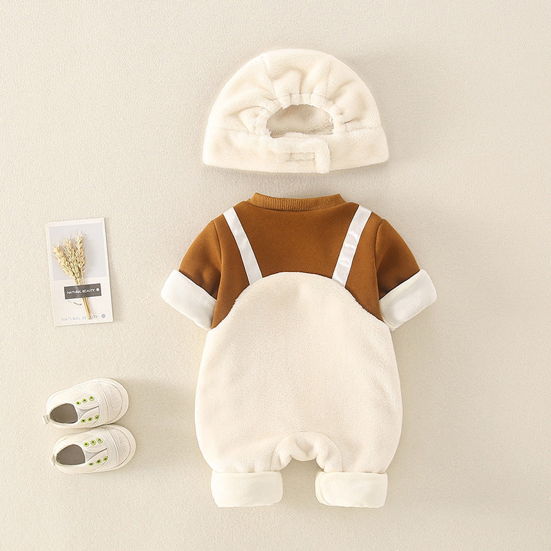 Fleece Jumpsuit Cute Warm Romper
