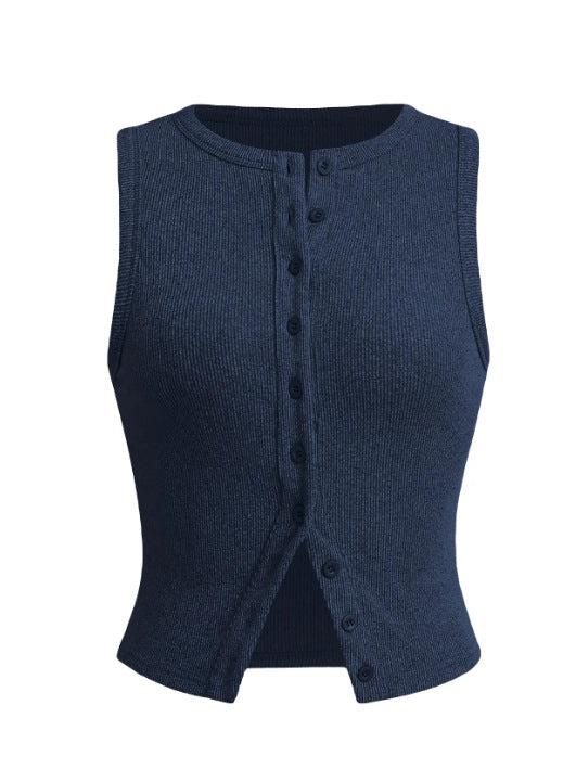 Slim Fit Sleeveless Vest For Women