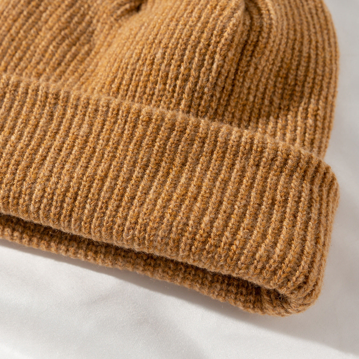 Couple Style Wool Ruffled Knitted Round Top Wool Hat For Autumn And Winter Warmth Solid Color Mesh Red Versatile Headband Cold Hat
