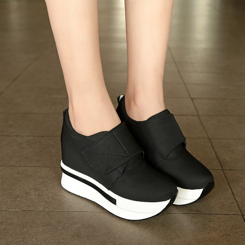 The autumn the new increase in women's shoe lace Korean thick soles muffin bottom student shoes casual shoes color