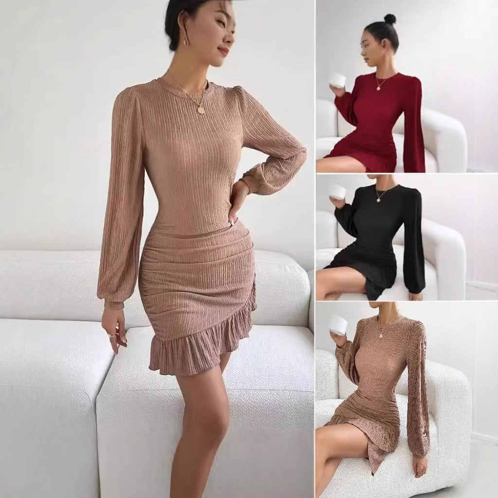 Women's Fashion Long Sleeve Knitted Dress