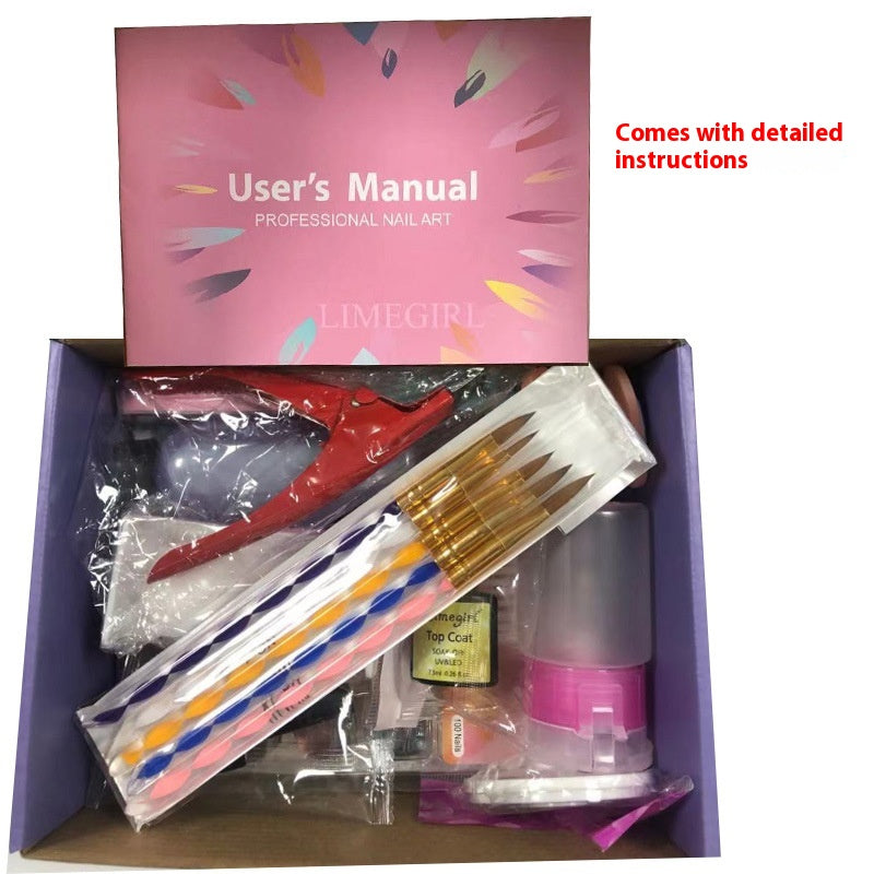 Acrylic Powder Crystal Liquid White French Nail Tip 42 Colors Dance Suits Bottom Rubber Seal Layers