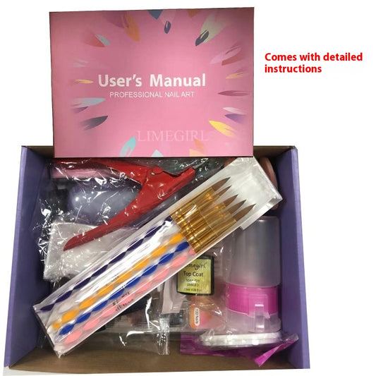 Acrylic Powder Crystal Liquid White French Nail Tip 42 Colors Dance Suits Bottom Rubber Seal Layers
