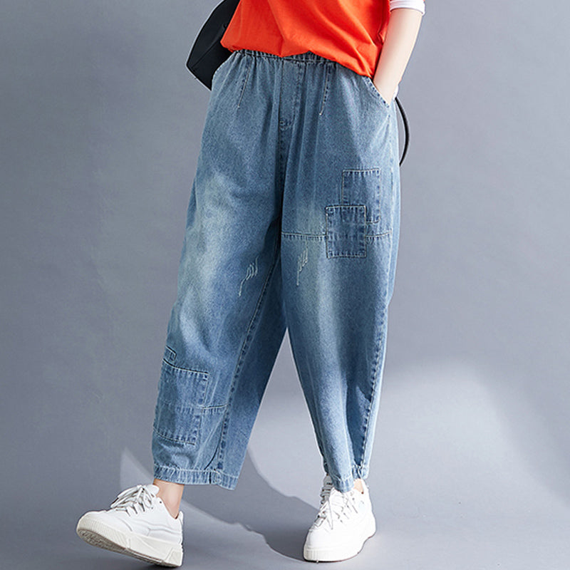Retro Loose and Thin Nine-point Harem Pants
