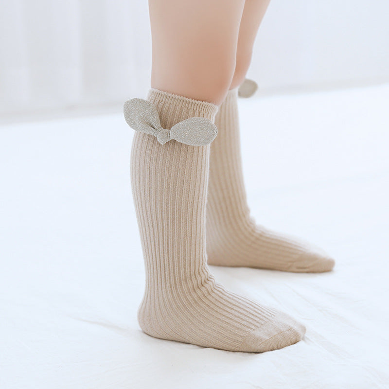 Girls Casual Fashion Long Tube Solid Color Socks