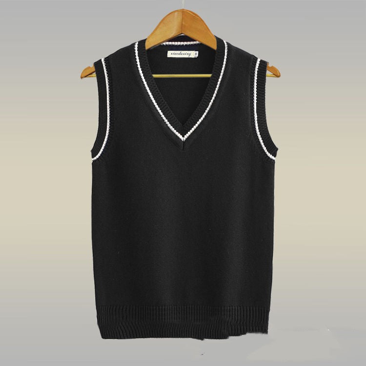 Thickened V-neck Pullover Woolen Vest Men