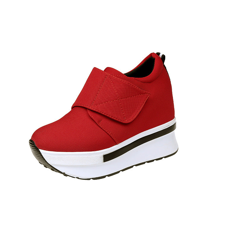 The autumn the new increase in women's shoe lace Korean thick soles muffin bottom student shoes casual shoes color