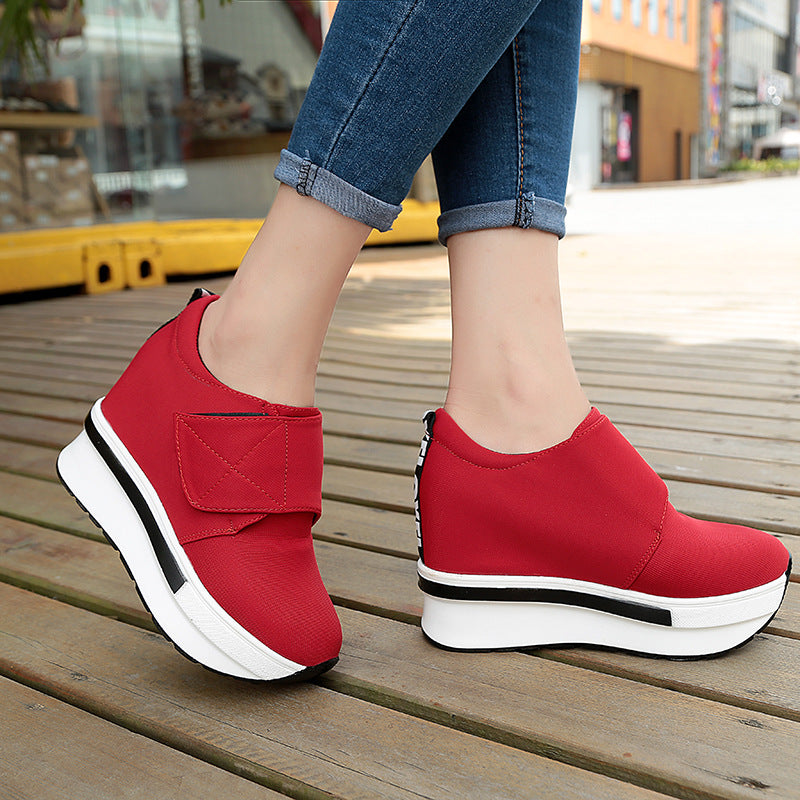The autumn the new increase in women's shoe lace Korean thick soles muffin bottom student shoes casual shoes color