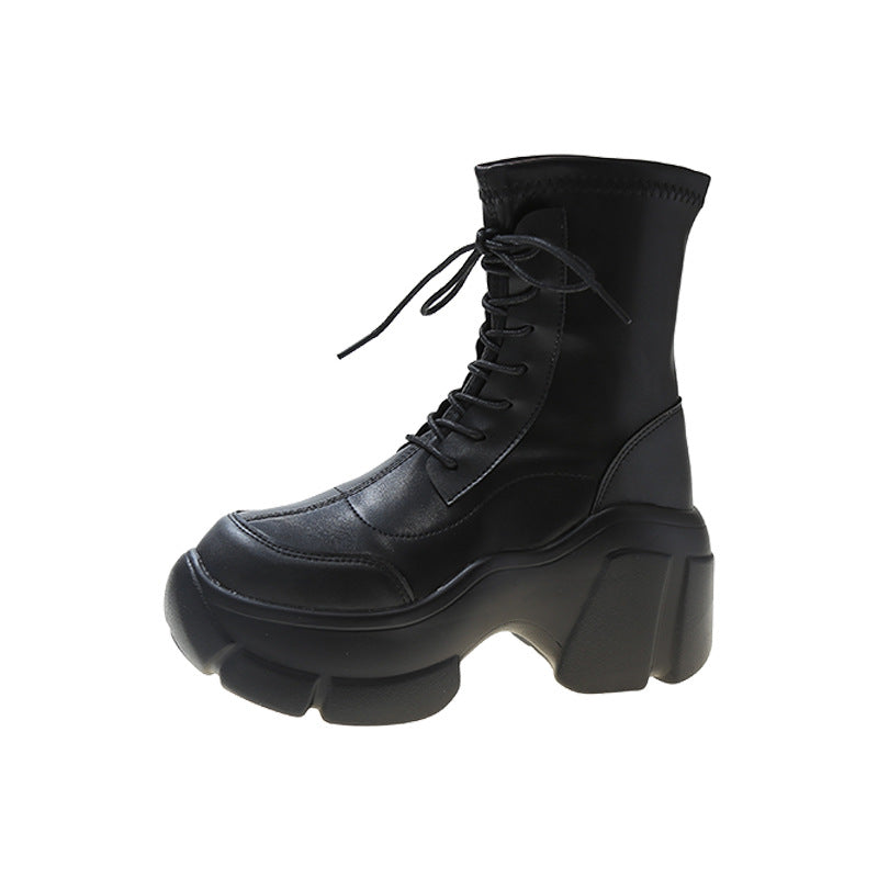Small Thick Soled Heightening Short Polyurethane Boots