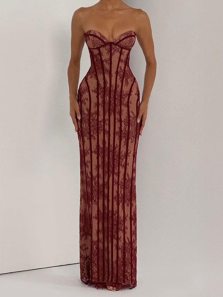 Sexy Strapless, Backless, Body-hugging Elegant Long Dress