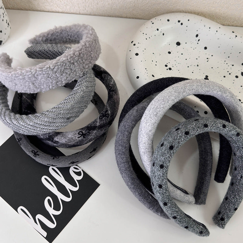 Women's French Retro Dots Knitted Headband