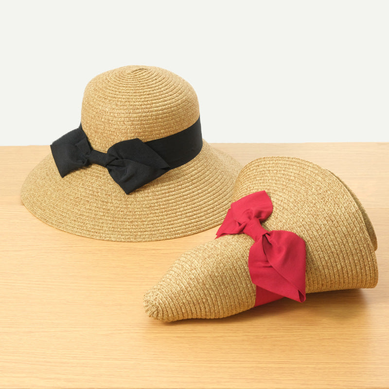 Foldable Bow Shading Beach Sun Protection Straw Hat