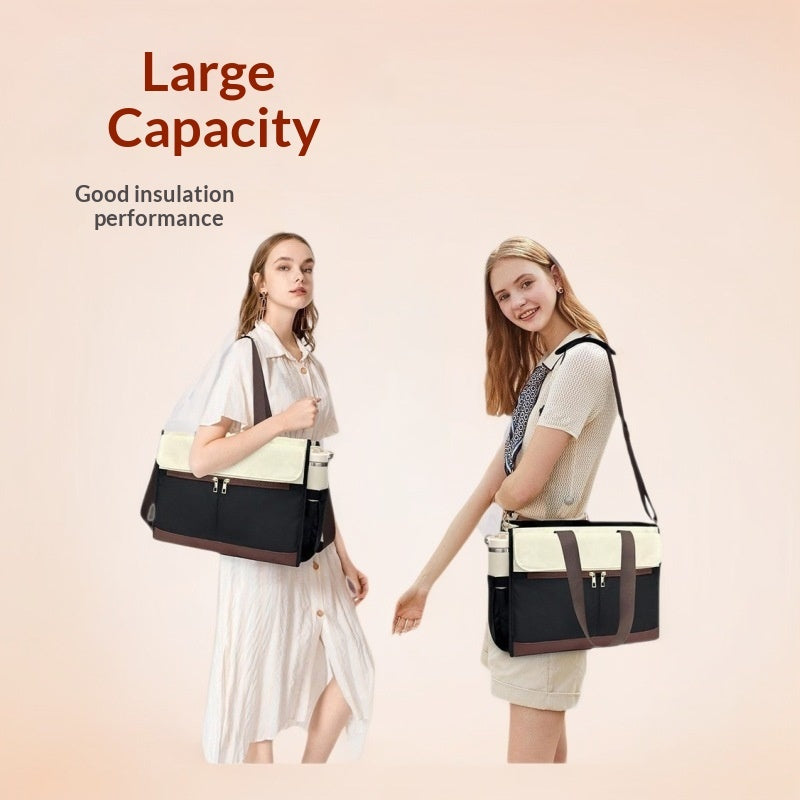 New Womens Oxford Fabric Bag Large Capacity Insulated Lunch Tote