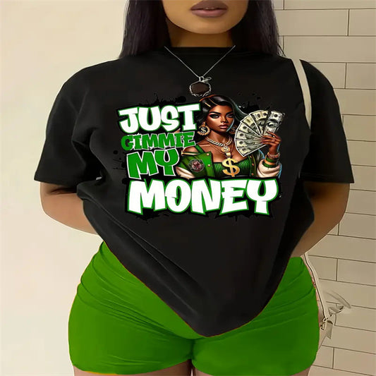 Women's T-shirt Tops Fun Printing Short Sleeve