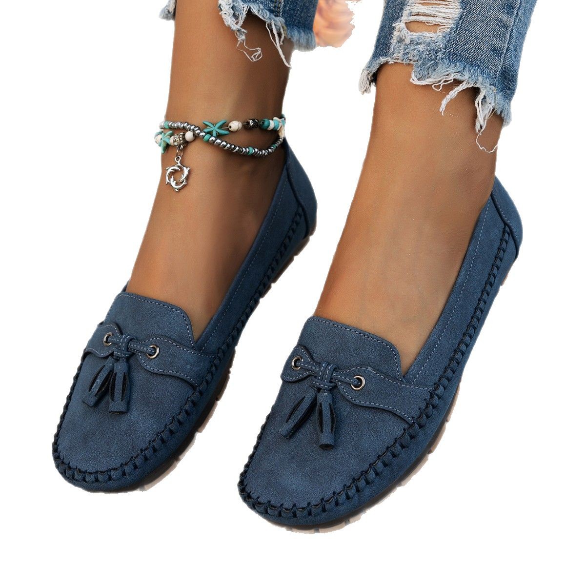 Women's Pure Color All-matching Bow Simple Flat Shoes