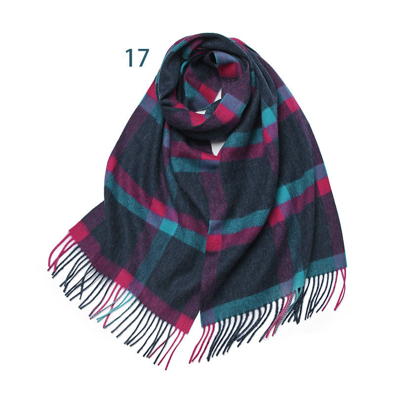 Winter Warm Thickened British Plaid Wool Scarf