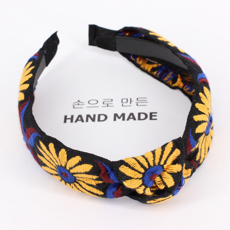 Headdress Retro Bohemian Totem Embroidery Ethnic Style Knotted Headband