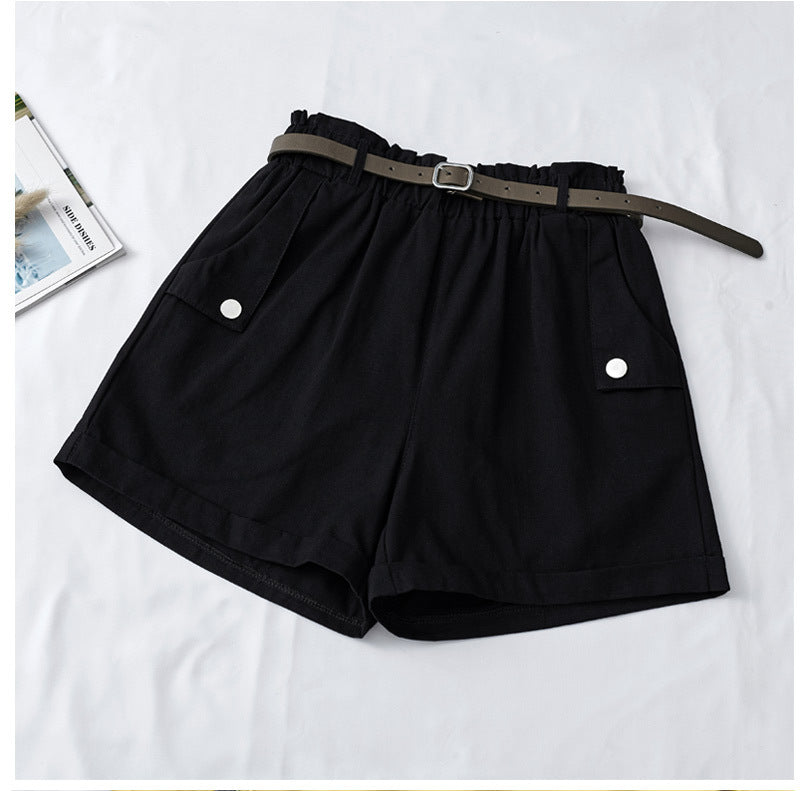 Temperament high waist curling hot pants