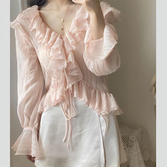 Ice-silk Chiffon Sun-protective Blouse For Women