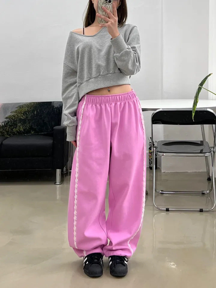 Women's Casual Lace Pocket Sports Casual Pants
