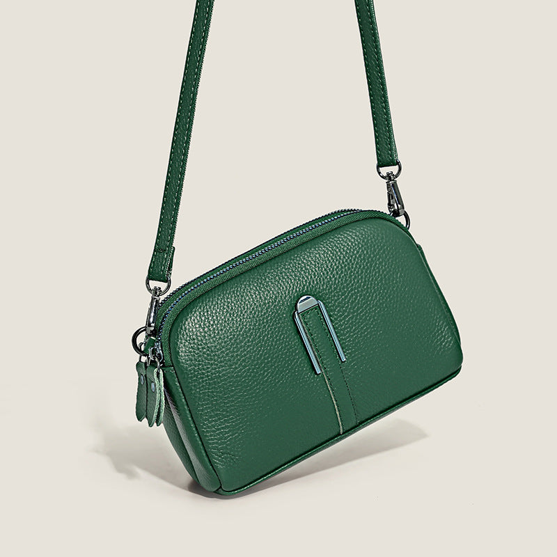 Minimalist Crossbody Bag In Top-grain Leather