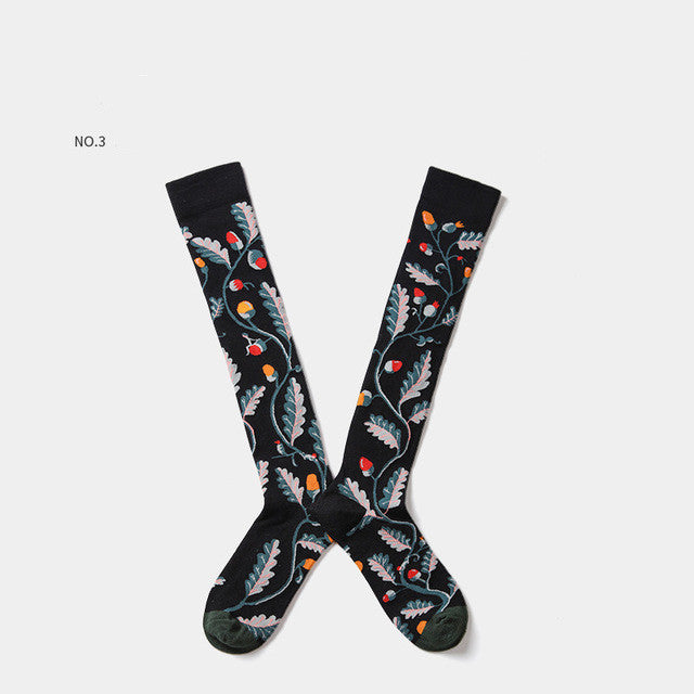 Net Red Socks Street Skateboard Sesame Jacquard European Style