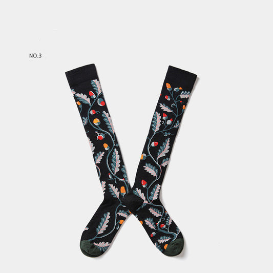 Net Red Socks Street Skateboard Sesame Jacquard European Style