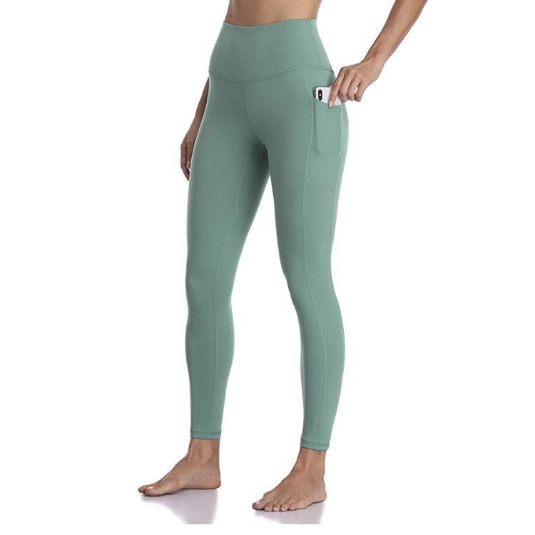 Wear Peach Yoga Pants With High Waist And Belly