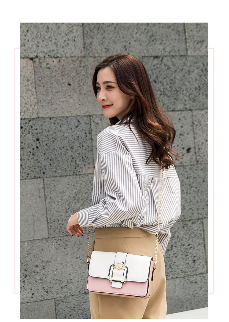Chain small square bag diamond lock handbag