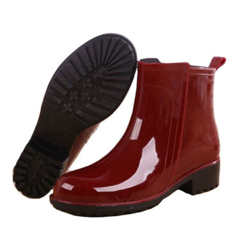 Short Tube Non-slip Adult Waterproof Shoes Women Fashion Plus Velvet