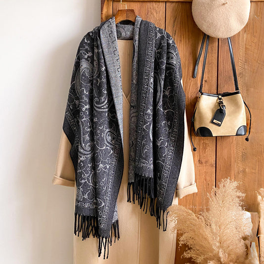 New Cashmere-look Scarf With A Cashew Patternperfect For Staying Warm In Air-conditioned Rooms Or As A Stylish Outer Layer