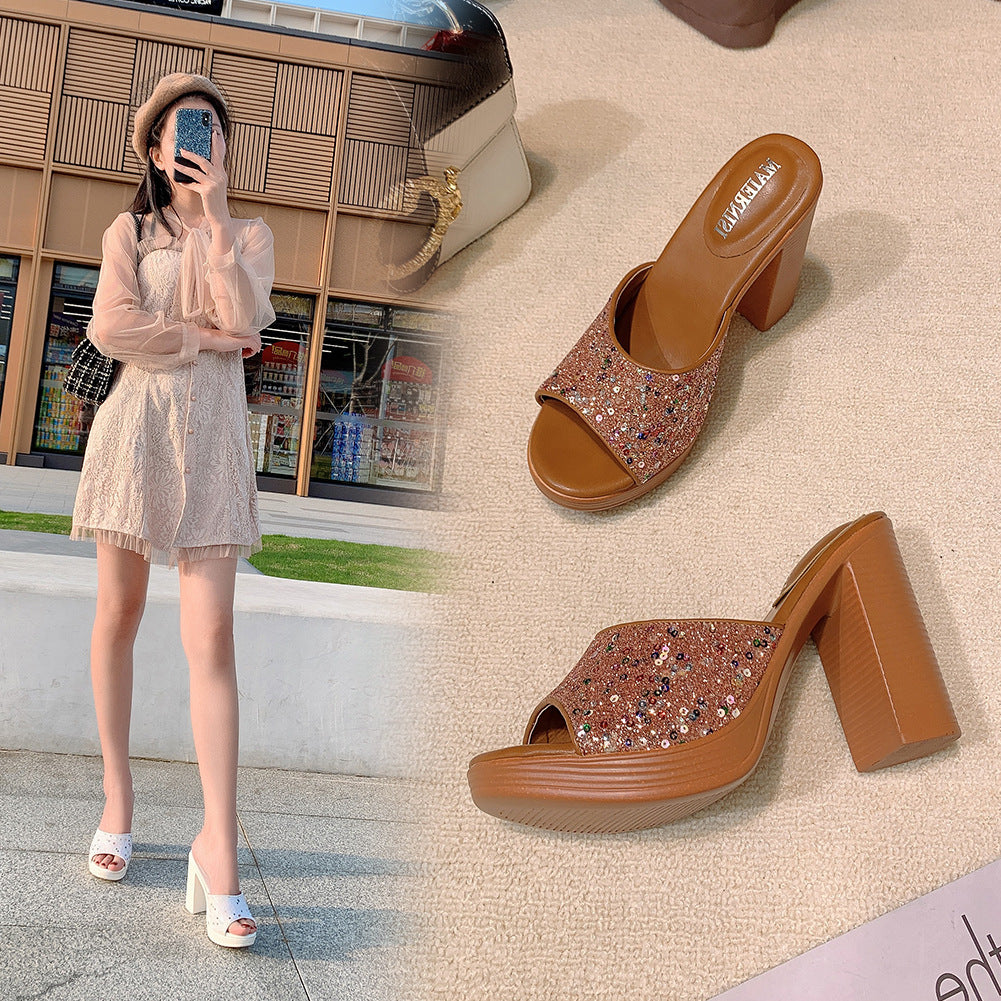 Wear high heels and large sandals outside in summer