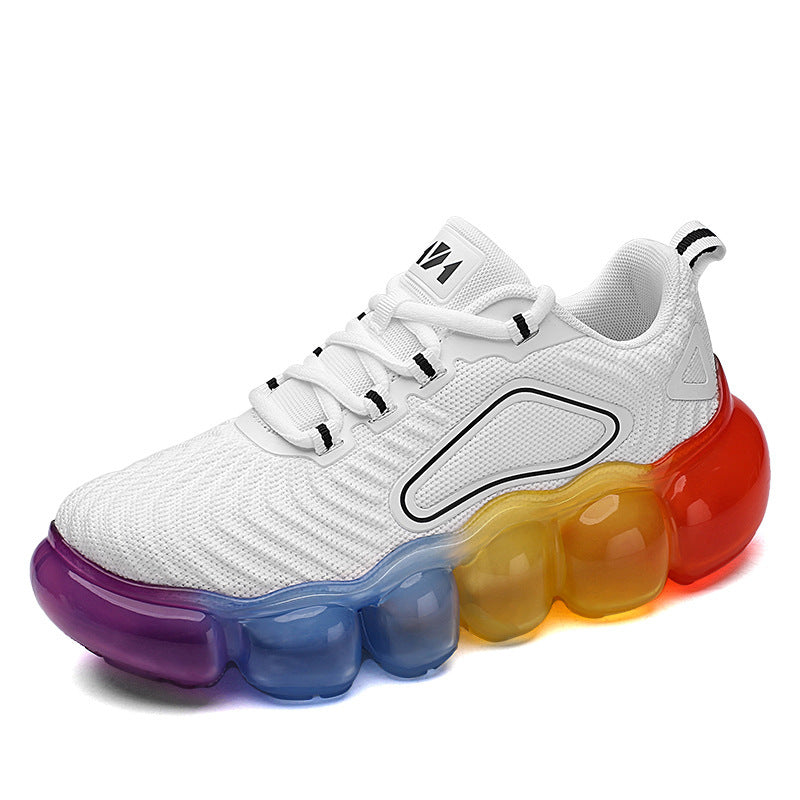 Jelly-Soled Platform Rainbow Casual Sneakers
