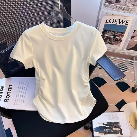 Short Short Sleeve T-shirt Summer Design Slim Fit Slimming