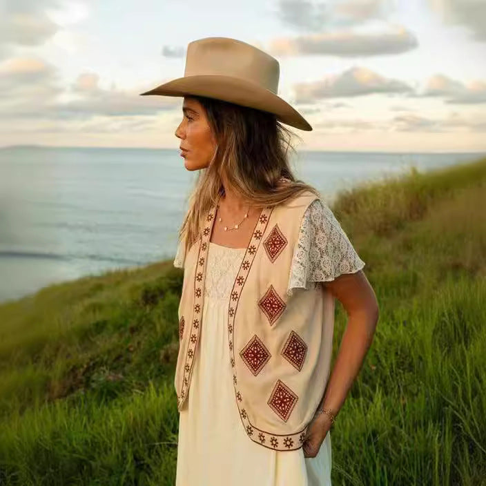 Sommer Broderi Vestjakke