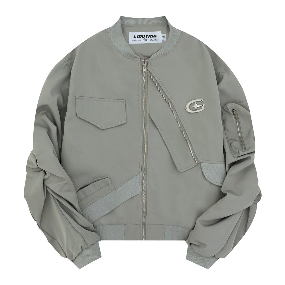 National Fashion Niche Irregular Design Pleated Loose Jacket Coat