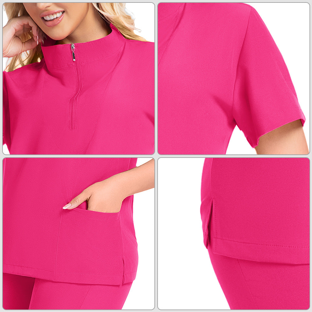 Solid-color Scrub Suit For Women