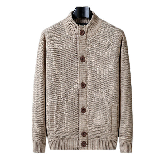 Fashion Men Thick Thread Sweater Cardigan Coat