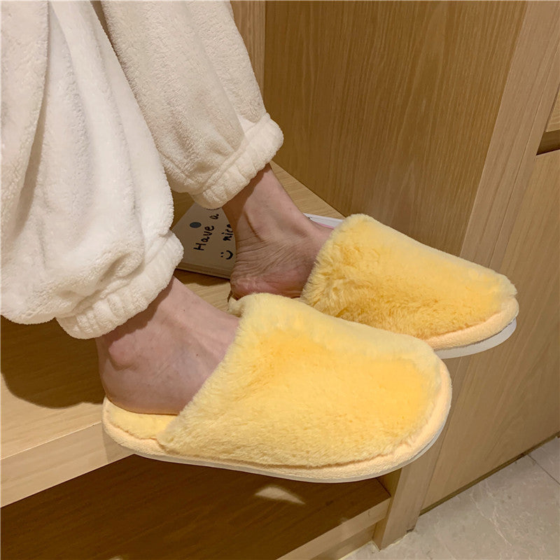 Cotton Slippers Non-Slip Women's Home Comfort Confinement Plush Plush Warm Cotton Slippers