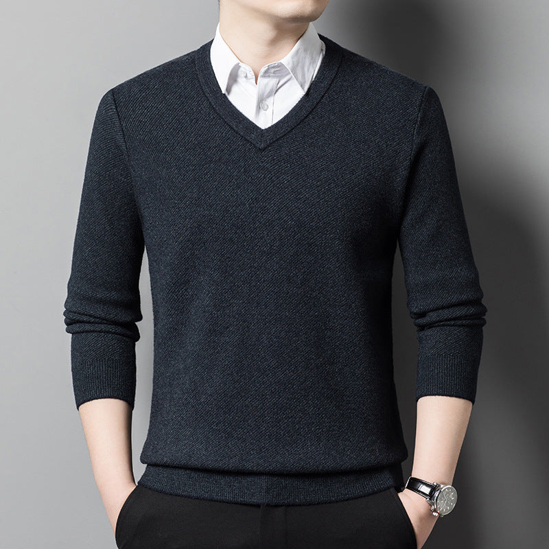Woolen Sweater Men's Thick Men's Middle-aged Business