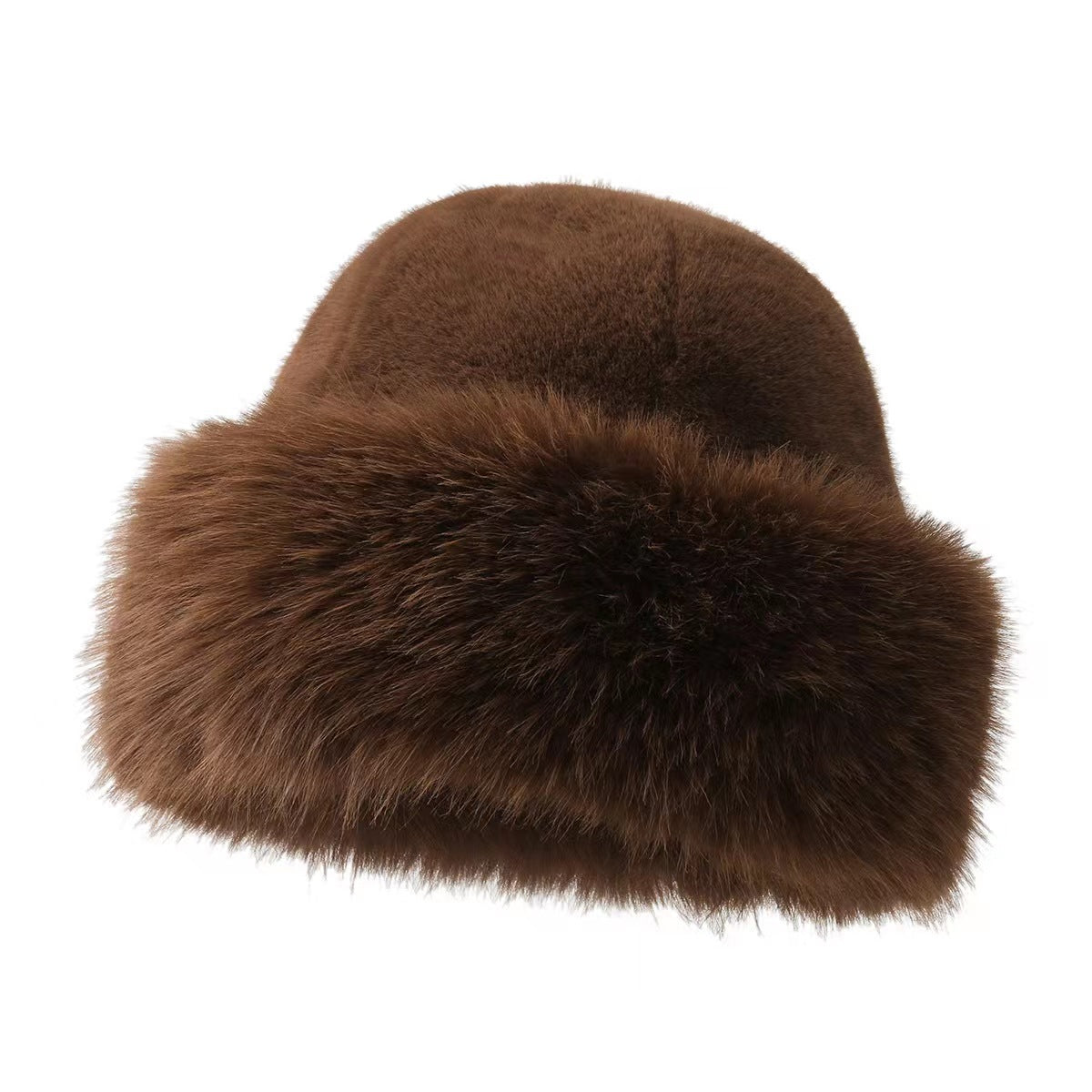 Plush Cold-proof Mink Fur Bucket Hat Warm