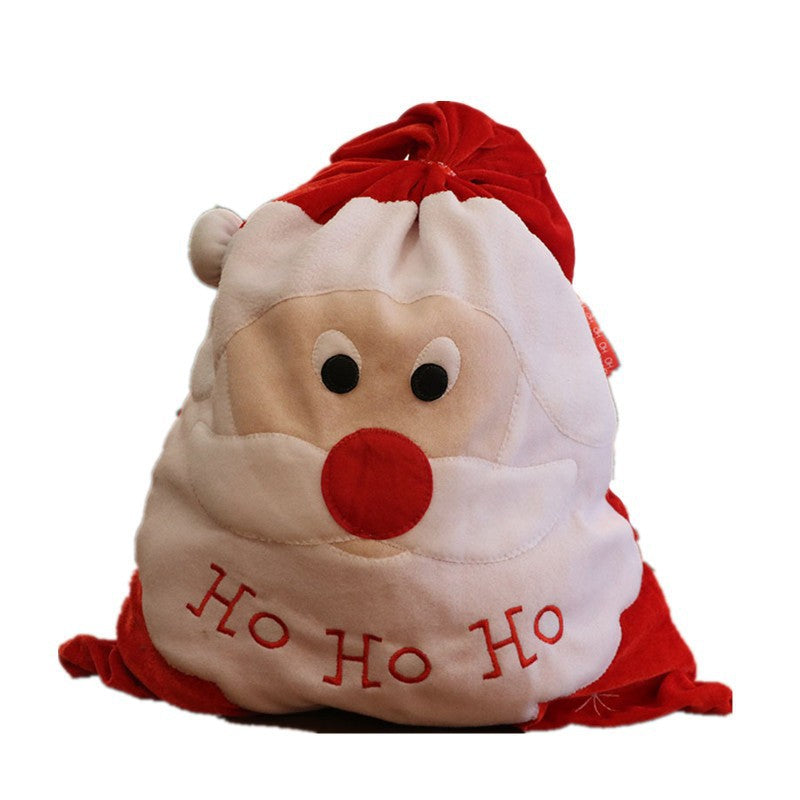 Santa Claus Golden Velvet Cloth Candy Backpack