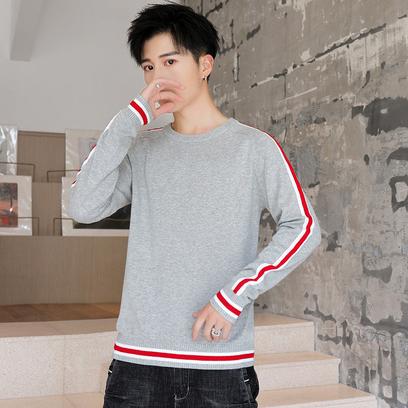 New Sweater Men's Round Neck Sweater Casual All-Match Base Sweater