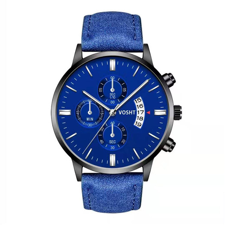 Men's Business Watch Three-eye six-point scale with calendar watch