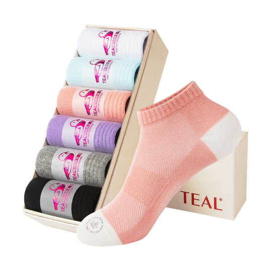 Women's Mid And Low Tube Cotton Antibacterial Stink Prevention Hosiery Boxed