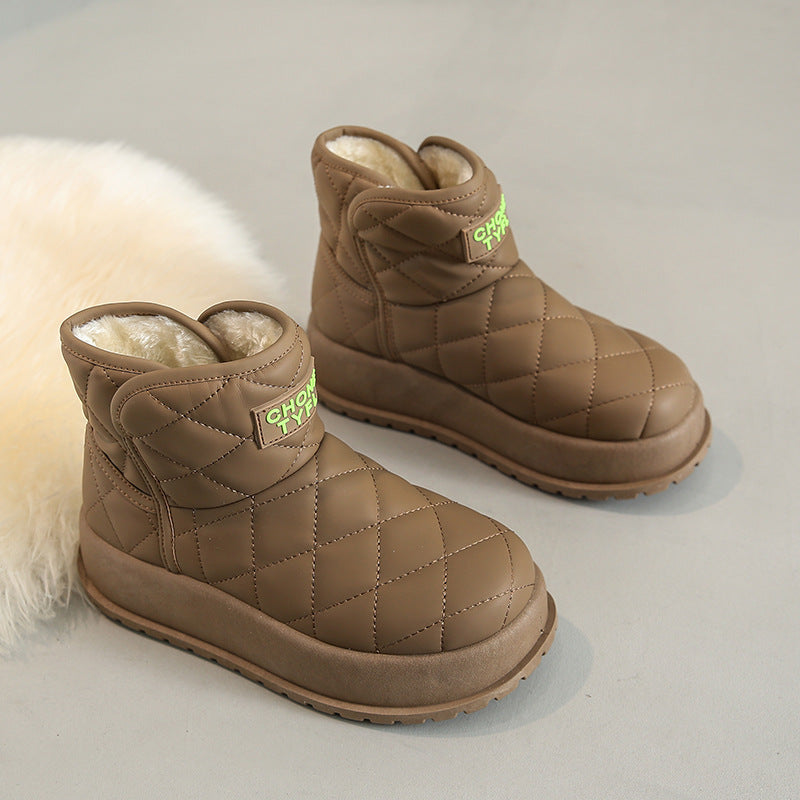 Fleece-lined High-top Snow Boots Casual Cotton-padded Shoes