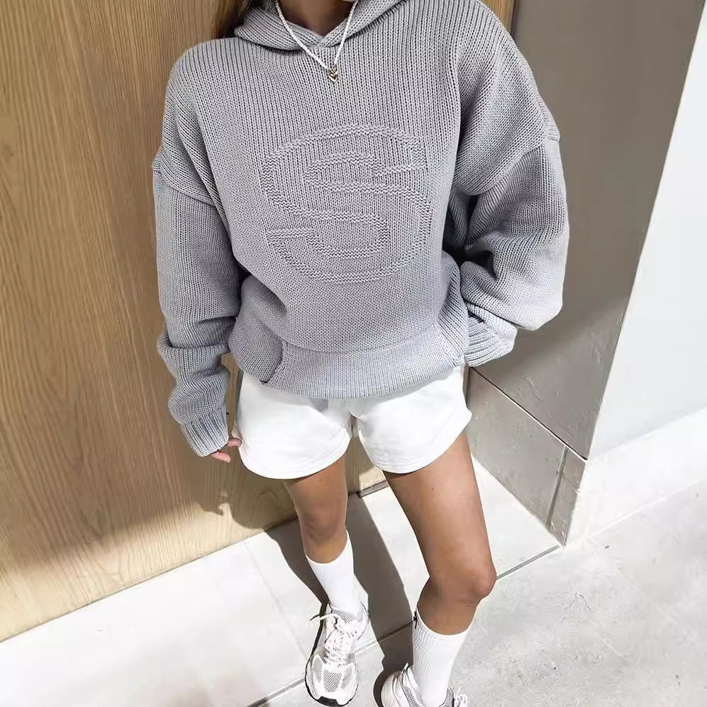 Autumn And Winter New Hooded Pullover Sweater Fashion Casual Women's Top With Pockets