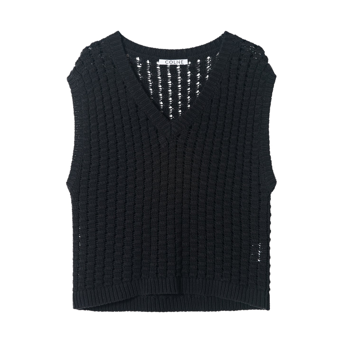 Knitted Vest Women's Three-dimensional Cotton V-neck Large Sense