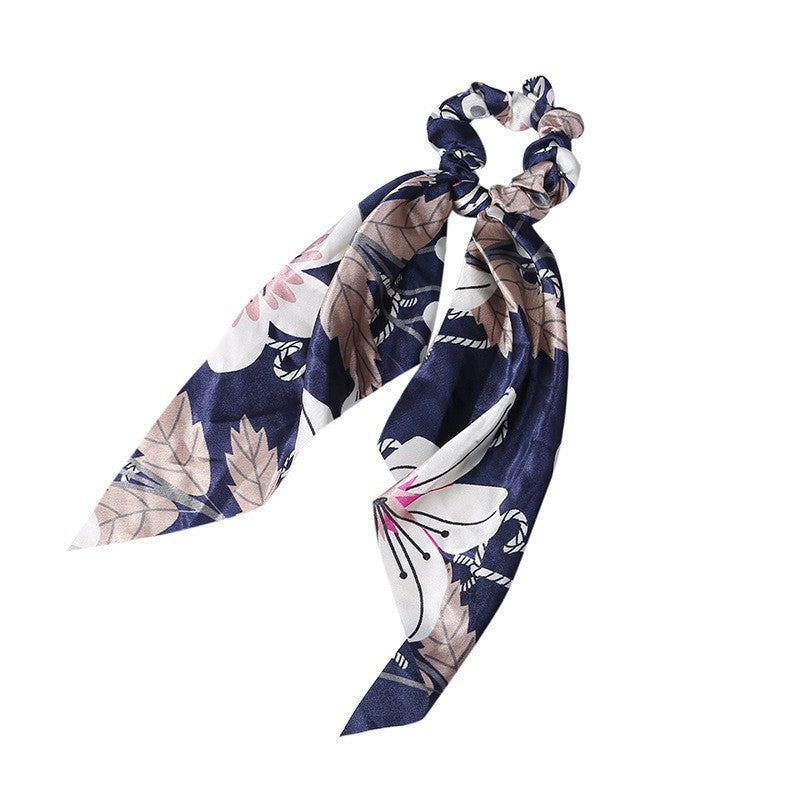 Fashion Long Streamer Printed Fabric Tie Hair Accessory For Ponytail Tie-up Hair Top Cuft